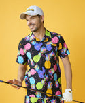 LOUDMOUTh（ラウドマウス）メンズ 半袖シャツ ストレッチサッカー素材 エレクトリックパイナップルズ UV/ストレッチ/接触冷感　763608-281