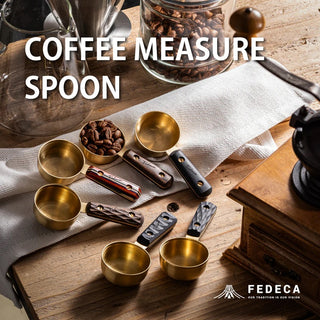 FEDECA ( フェデカ ) コーヒーメジャースプーン | スプーン | 珈琲 | コーヒーアイテム | 軽量スプーン | かっこいい | プレゼント | 真鍮 | 自宅 | アウトドア | キャンプ | 丸み | 持ちやすい | 木 | 10g | プレーンブラウン | 名栗ブラウン | 名栗ブラック | マルチカラー | プレーンブラック | リップルブラック