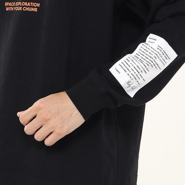 CHUMS ( チャムス ) スペースブービーブラッシュドロングスリーブTシャツ | ロンT | ロングTシャツ | 長袖 | ウェア | トップス | 宇宙 | オーバーサイズ | コットン | プリントT | オシャレ | お出かけ | CH01-2633 | ちゃむす
