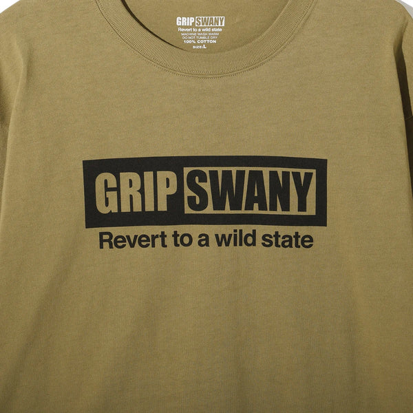 GRIP SWANY ( グリップスワニー ) 【 GSMCT-115 】 BOX LOGO LS TEE | ロンT | ロングTシャツ | シンプル | アウトドア | お出かけ | コットン100% | カジュアル | キャンプ | アパレル | ぐりっぷすわにー