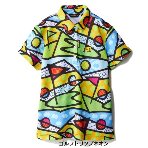 LOUDMOUTH ( ラウドマウス ) レディース プレミアムカノコ 柄半袖シャツ | 柄シャツ | シャツ | 半袖 | 半袖シャツ | ゴルフ | ゴルフウェア | 派手 | 目立つ | 765650 | サラッと | ポリエステル | UV | 接触冷感