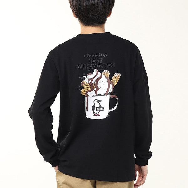 CHUMS ( チャムス ) ホットチョコレートポケットブラッシュドロングスリーブTシャツ | ロンT | ロングTシャツ | 長袖 | ウェア | トップス | 長袖シャツ | バックプリント | ゆとり | コットン100％ | CH01-2659 | ちゃむす