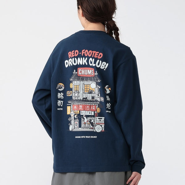 CHUMS ( チャムス ) アカアシサカバブラッシュドロングスリーブTシャツ 長袖Tシャツ ロンT メンズ レディース オーバーサイズ カジュアル アウトドア キャンプ トップス コットン 綿100% ブービーバード アカアシサカバ 秋冬 春 トレーナー