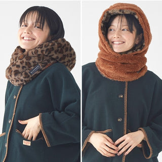 KRIFF MAYER ( クリフメイヤー ) ニンジャりん フード型 ボリューム ネックウォーマー | MENS | LADYS | KIDS | J2527845 | メンズ | レディース | キッズ | ユニセックス | 防寒 | 暖かい | 寒さ対策 | 通学 | オシャレ | 2way | マフラー | ボア | リバーシブル