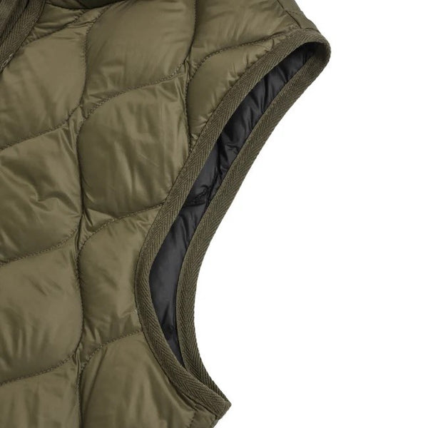 TAION ( タイオン ) ミリタリー ハイネックWジップ ダウンベスト-ソフトシェル | 首まで暖かい | 防寒 | 冬 | ウェア | ベスト | アウトドア | シンプル | レジャー | キャンプ | TAION-002ALSZML-1 | カジュアル | たいおん | ダウン | 軽い | 軽量