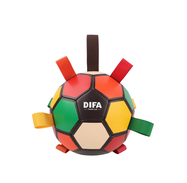 DIFA ( ディファ ) 犬 おもちゃ ボール ドッグトイ ボール遊び 水遊び ファミリエボール カラフル 犬用 サッカーボール タグ付き ボールサイズ 小型犬 中型犬 大型犬 サッカーボール タグ付き 室内 屋外 運動不足 ストレス 解消 水に浮く 丈夫 水遊び アウトドア