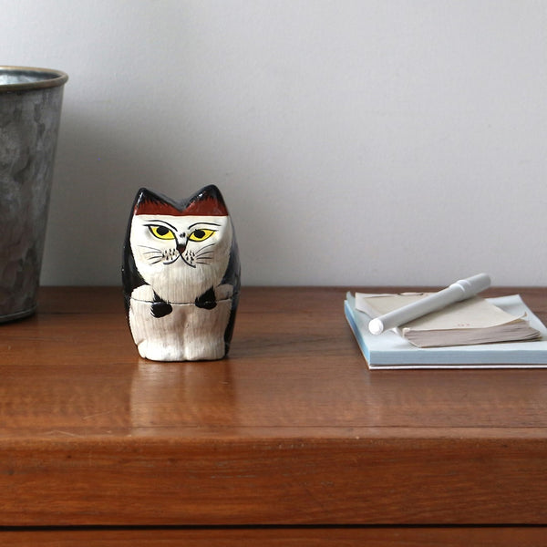 DETAIL ( ディテール ) Papier Mache Standing Cat パピエ マシェ スタンディング キャット | ハンドメイド | 猫モチーフ | 小物入れ | 3722C | インテリア | 可愛い | 猫 | ハンドメイド | でぃてーる