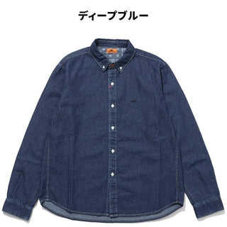 KRIFF MAYER ( クリフメイヤー ) ボタンダウンデニムシャツ MENS 2434002 | メンズ | トップス | アウトドア | キャンプ | デニム | シャツ | 長袖 | シンプル | 刺繍 | ワンポイント | 着回し