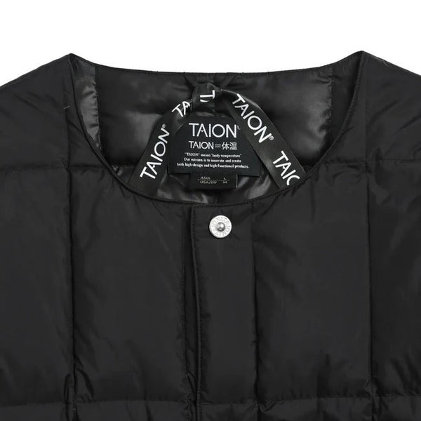 TAION ( タイオン ) ワーク クルーネック ダウンジャケット | アウター | ジャケット | 軽い | コンパクト | 軽量 | アウトドア | キャンプ | レジャー | シンプル | 保温 | 防寒 | 冬 | 定番 | 定番ダウン | TAION-104BWK | たいおん