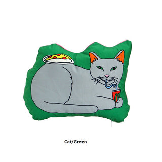 DETAIL ( ディテール ) The Enjoy C&D Club Cushion エンジョイ C&D クラブ クッション | 猫イラストクッション | ネコ | クッション | インテリア | ソファ | マイクロファイバー | プレゼント | 3666CGRN | 3666CBLU