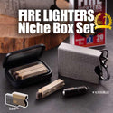 Niche Box Set / FIRE LIGTHERS | ニッチボックスセット | キャンプ | アウトドア | マッチストライカー | セット | コンパクト | 持ち運び | 耐熱 | 防水 | オイルライター | マッチ | 火起こし