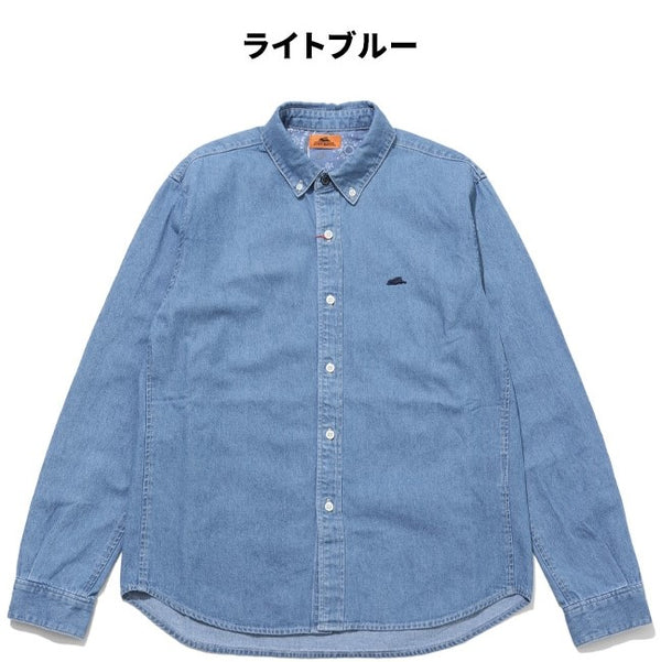 KRIFF MAYER ( クリフメイヤー ) ボタンダウンデニムシャツ MENS 2434002 | メンズ | トップス | アウトドア | キャンプ | デニム | シャツ | 長袖 | シンプル | 刺繍 | ワンポイント | 着回し