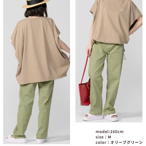 KRIFF MAYER ( クリフメイヤー ) 楽のびストレートペインターパンツ | LADYS | W2555118 | レディース | ロングパンツ | パンツ | 伸縮 | 軽い | 伸びる | ゴム | オシャレ | 体型カバー | ストレッチ | アウトドア | キャンプ | くりふめいやー