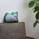 DETAIL ( ディテール ) The Enjoy C&D Club Cushion エンジョイ C&D クラブ クッション | 猫イラストクッション | ネコ | クッション | インテリア | ソファ | マイクロファイバー | プレゼント | 3666CGRN | 3666CBLU