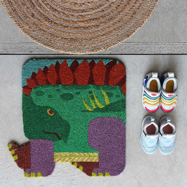 DETAIL ( ディテール ) Coir Mat コイヤーマット | ステゴサウルス | トリケラトプス | 恐竜 | マット | 玄関マット | 子供 | 50cm×50cm | PVC | 滑りにくい | でぃてーる | H0087