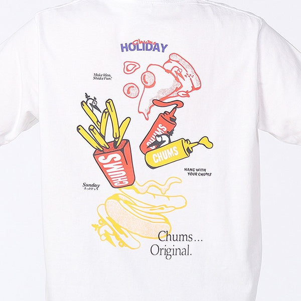 CHUMS ( チャムス ) アンチバグファストフードポケットTシャツ | 半袖 | Tシャツ | 半袖Tシャツ | アパレル | バックプリント | プリントT | オシャレ | 可愛い | 夏服 | お出かけ | レジャー | アウトドア | CH01-2715 | ちゃむす | 虫よけ加工 | ファストフード