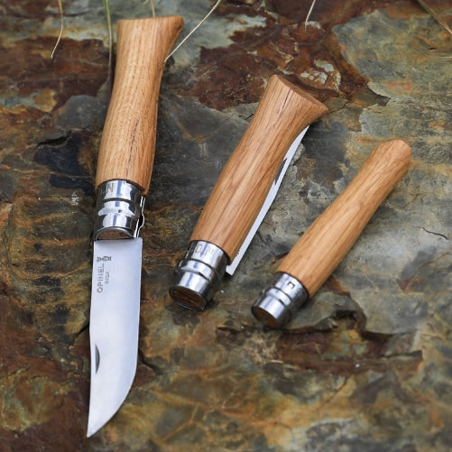 OPINEL ( オピネル ) ステンレススチール No.08 | ステンレス | ナイフ | オークウッド | オリーブウッド | ウォールナット | アウトドア | キャンプ | 折りたたみ | コンパクト | 天然木 | 41526 | 41525 | 41524