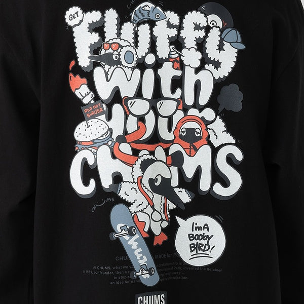 CHUMS ( チャムス ) フラッフィーポケットブラッシュドロングスリーブTシャツ 長袖Tシャツ ロンT 長袖カットソー メンズ レディース ユニセックス トップス ブラッシュド フラッフィー ポケット付き クルーネック カジュアル アウトドア キャンプ 秋冬 CH01-2880