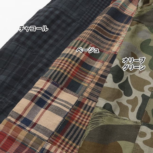 KRIFF MAYER ( クリフメイヤー ) パッチワーク半袖シャツ | MENS | 2553100 | メンズ | 半袖 | カジュアルシャツ | BBQ | フェス | オシャレ | 夏シャツ | トップス | 大人カジュアル | ゆったり | 春夏 | くりふめいやー