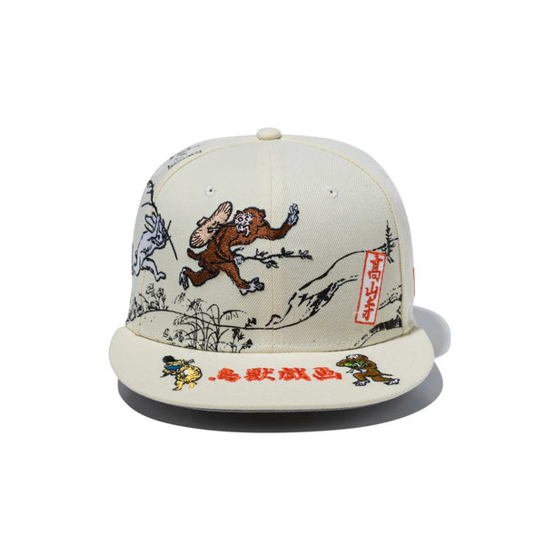 NEW ERA ( ニューエラ ) 59FIFTY 鳥獣戯画 オールオーバー クロームホワイト | 帽子 | キャップ | 日よけ | 兎 | 猿 | 猫 | 蛙 | コラボ | ポリエステル | コットン | お出かけ | オシャレ | 14940846 | にゅーえら