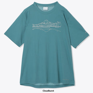 Columbia ( コロンビア ) トレイルラッシュグラフィックショートスリーブTシャツ 半袖Tシャツ メンズ 冷感 速乾 吸湿速乾 オムニフリーズゼロアイス オムニウィック 抗菌防臭 アウトドア ハイキング 登山 トレッキング キャンプ スポーツ 夏 レジャー PG1653
