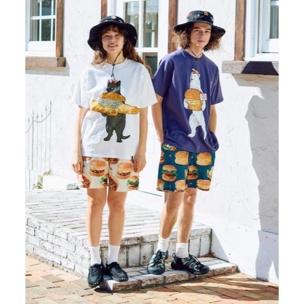 go slow caravan ( ゴースローキャラバン ) 【 DOMDOM×GSC 】 びたびたバターフィッシュ猫TEE MENS | メンズ | トップス | ドムドムハンバーガー | コラボ | シャツ | Tシャツ | ホワイト | 341962 | カジュアル | 夏服