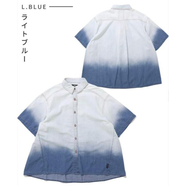 KRIFF MAYER ( クリフメイヤー ) グラデーションライトオンスデニムシャツ | LADYS | W2554000 | レディース | 軽い | 軽量 | 着やせ効果 | 春夏 | 半袖 | カジュアル | 古着風 | オシャレ | 薄手 | くりふめいやー
