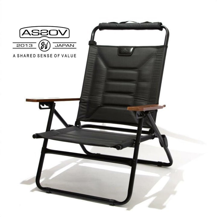 AS20Vアッソブリクライニングローバーチェア（ブラック） AS2OV ( アッソブ ) HIGH BACK RECLINING LOW ROVER CHAIR BLACK
