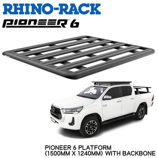 RhinoRack（ ライノラック ）PIONEER 6 PLATFORM (1500mm x 1240mm) WITH BACKBONE トヨタ ハイラックス 取り付けキット JC-01773