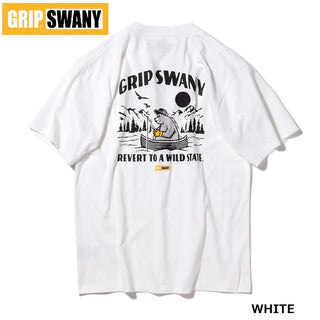 GRIP SWANY ( グリップスワニー ) 【 GSMCT0013 】 BEAR PRINT TEE | シャツ | 半袖 | 夏服 | 半袖シャツ | 半袖Tシャツ | Tシャツ | ホワイト | 白色 | 綿100% | バックプリント | クマ | 熊 | アウトドア | ぐりっぷすわにー