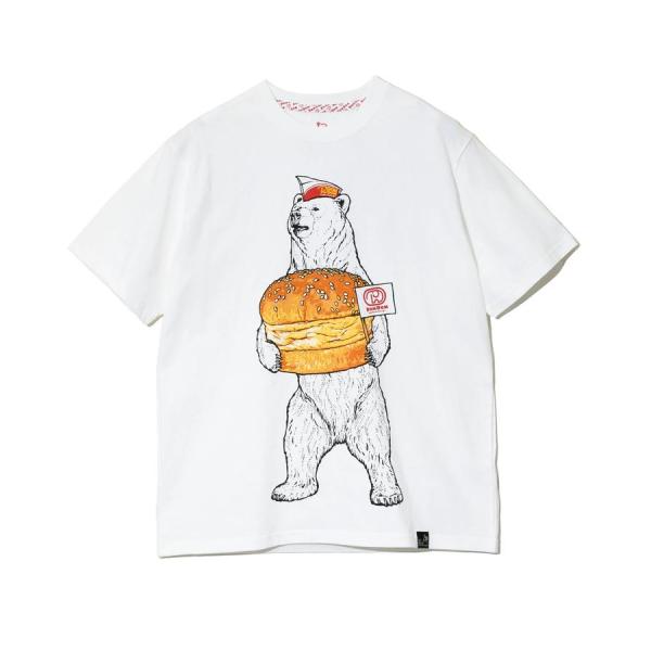 go slow caravan ( ゴースローキャラバン )【 DOMDOM×GSC 】 手作り厚焼きたまごバーガークマTEE  | MENS | メンズ | コラボ | ドムドムハンバーガー | シャツ | 半袖 | Tシャツ | トップス | ウェア | 341961