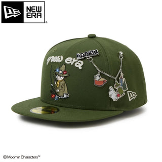 NEW ERA ( ニューエラ ) 59FIFTY Moomin スナフキン チャーム ライフルグリーン キャップ 帽子 ムーミン キャラクター グッズ アクセサリー キーホルダー バッグチャーム コラボ 15154857
