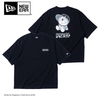 NEW ERA ( ニューエラ ) 半袖 コットン オーバーサイズド Tシャツ ドラえもん キャップ ブラック 半袖シャツ | 黒色 | 14520733 | コットン | 大きめ | ゆったり | オーバーサイズ | カジュアル