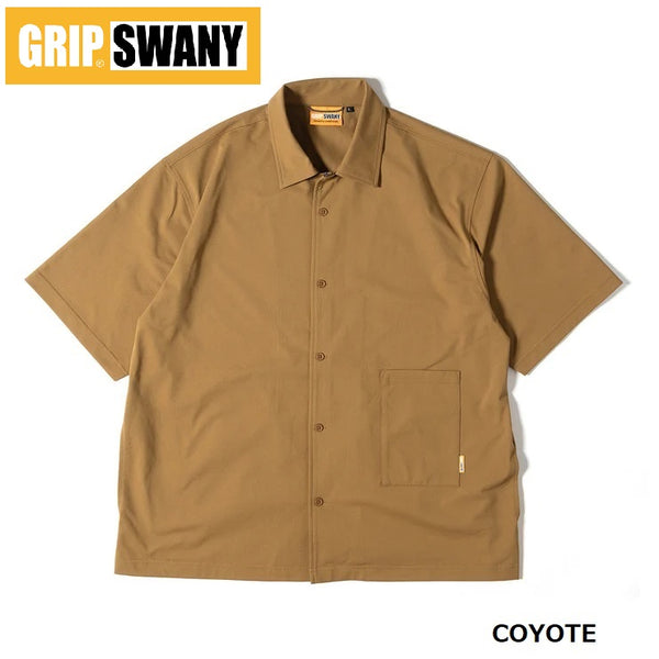 GRIP SWANY ( グリップスワニー ) 【 GSMSH0015 】 GS AIRFLOW SHIRT | シャツ | 半袖シャツ | 襟付き | 速乾性 | 通気性 | アウトドア | レジャー | キャンプ | ポリエステル100% | スマホ入れ | ぐりっぷすわにー