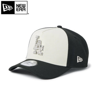 NEW ERA ( ニューエラ ) 9FORTY A-Frame MLB パール バッジ Pearl Badge ロサンゼルス・ドジャース ブラック/クロームホワイト | 帽子 | キャップ | 14744960 | にゅーえら | ユニセックス | スナップバック | シンプル | サイズ調整