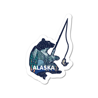 STICKER PACK ( ステッカーパック ) ベアーフィッシング | クマ | 熊 | くま | ステッカー | すてっかー | 水に強い | 紫外線に強い | 車 | 貼る | アウトドア | キャンプ | レジャー | ハードボックス | キャリーケース | SPL04284