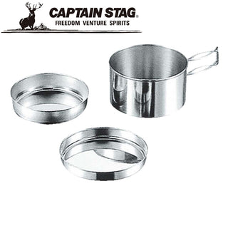CAPTAIN STAG ( キャプテンスタッグ ) キャンピング食器3点セット ( 箱なし ) キャンプ | 料理 | アウトドア | クッカー | 調理器具 | セット | ステンレス | キャプスタ | M-7540