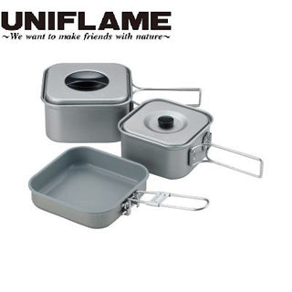 UNIFLAME ( ユニフレーム ) 山クッカー角型3 | クッカー | アウトドア | キャンプ | 調理器具 | セット | お鍋 | フライパン | 料理 | 調理 | コンパクト | 登山 | ソロキャンプ | 667705 | ソロクッカー | ゆにふれーむ