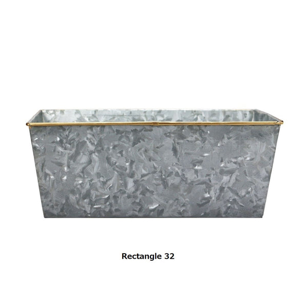 DETAIL ( ディテール ) Galvanized Plant Cover “ Rectangle 32 ” ガルバナイズ プラントカバー "レクタングル 32" プラントカバー | 鉢植えカバー | オシャレ | 穴なし | H007132S | でぃてーる | 園芸
