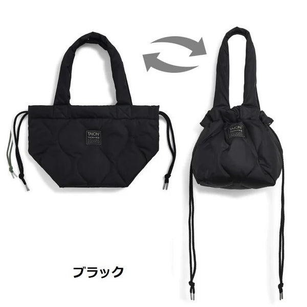 TAION ( タイオン ) ミリタリー ダウントートバッグS | バッグ | 定番 | ダウン | 鞄 | カバン | シンプル | 洗える | トートバッグ | 巾着バッグ | 機能性 | TAION-TT02ML-1-S | 小型バッグ | 小さめ | お出かけ | プレゼント | ギフト | たいおん