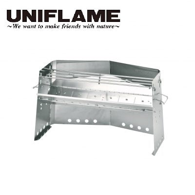 UNIFLAME ( ユニフレーム ) 薪グリルII ラージ | 焚き火台 | 料理 | 調理 | アウトドア | 焚き火 | キャンプ | 焚火 | ステンレス | かまど | カマド | コンパクト | 収納 | 682852 | ケース付