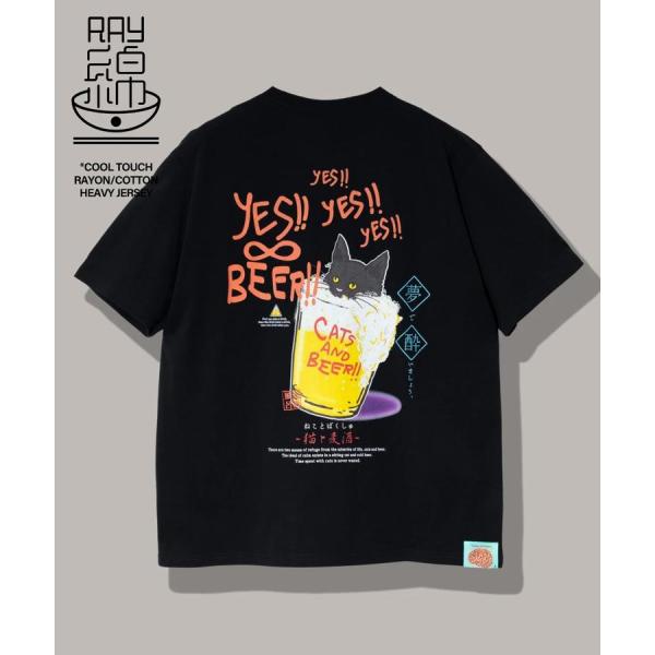 go slow caravan ( ゴースローキャラバン ) RAY綿 猫と麦酒TEE ～ 麦酒風呂2 ～ MENS | メンズ | WOMENS | レディース | シャツ | 半袖 | ウェア | トップス | ドライタッチ | プリントT | Tシャツ | 342611 | カジュアル