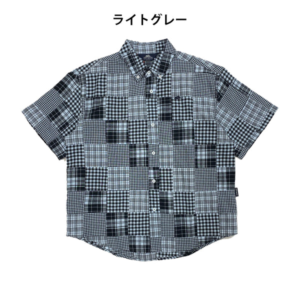 KRIFF MAYER ( クリフメイヤー ) パッチワーク半袖シャツ | MENS | 2553100 | メンズ | 半袖 | カジュアルシャツ | BBQ | フェス | オシャレ | 夏シャツ | トップス | 大人カジュアル | ゆったり | 春夏 | くりふめいやー