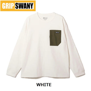 GRIP SWANY ( グリップスワニー ) 【 GSMCT-122 】 GEAR POCKET LS TEE | Tシャツ | ロンT | ロングTシャツ | シンプル | アウトドア | キャンプ | オシャレ | 異素材 | コットン | ぐりっぷすわにー