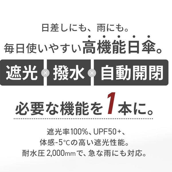【2サイズ・3カラーで再登場】 WAQ ( ワック ) Field Umbrella | 日傘 | 折りたたみ | 折りたたみ傘 | 軽い | コンパクト | 自動開閉 | UPF50+ | 晴雨兼用 | 遮光率100% | 雨傘 | 通勤 | 通学 | シンプル | 涼しい | お出かけ | レジャー