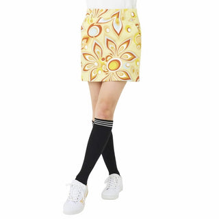 【 SALE 】 LOUDMOUTH ( ラウドマウス ) レディース 柄インナー付きスカート | シャガデリック | イエロー | 黄色 | ゴルフ | ウェア | ゴルフウェア | スカート | 派手 | 可愛い | 762359 | らうどまうす