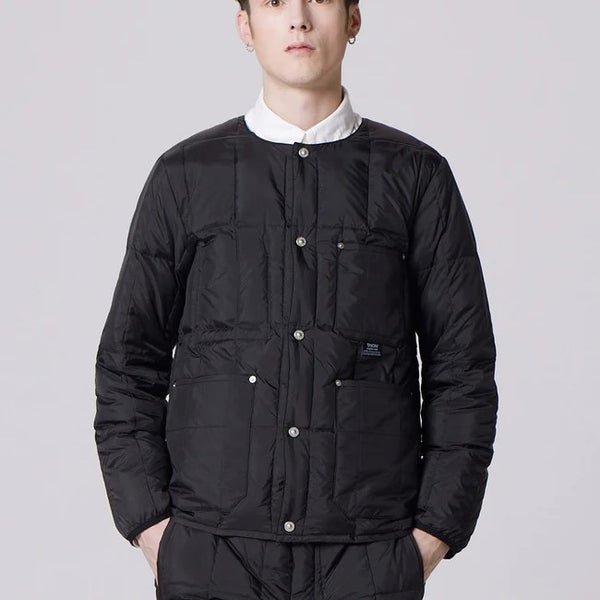 TAION ( タイオン ) ワーク クルーネック ダウンジャケット | アウター | ジャケット | 軽い | コンパクト | 軽量 | アウトドア | キャンプ | レジャー | シンプル | 保温 | 防寒 | 冬 | 定番 | 定番ダウン | TAION-104BWK | たいおん
