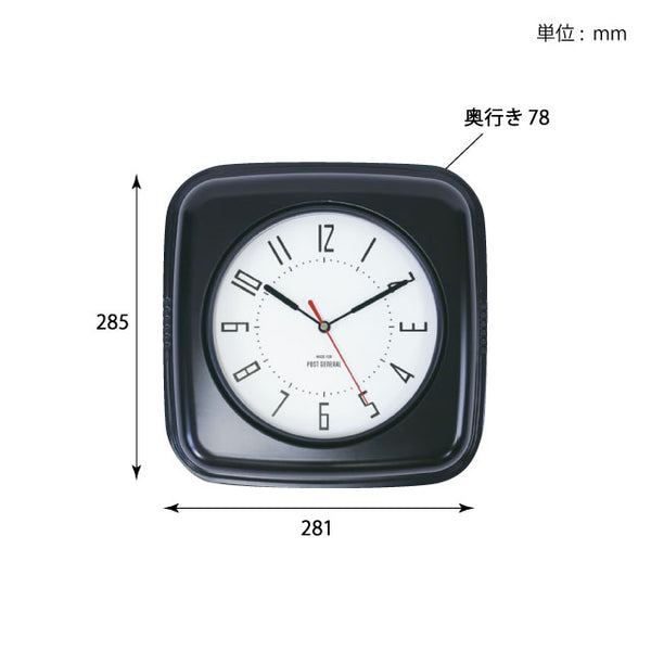 POST GENERAL ( ポストジェネラル ) BISPHAM WALL CLOCK / ビスファム ウォールクロック BLACK 982260008 SILVER 982260010 | 時計 | 掛け時計 | シンプル | スイープムーブメント | ヴィンテージ