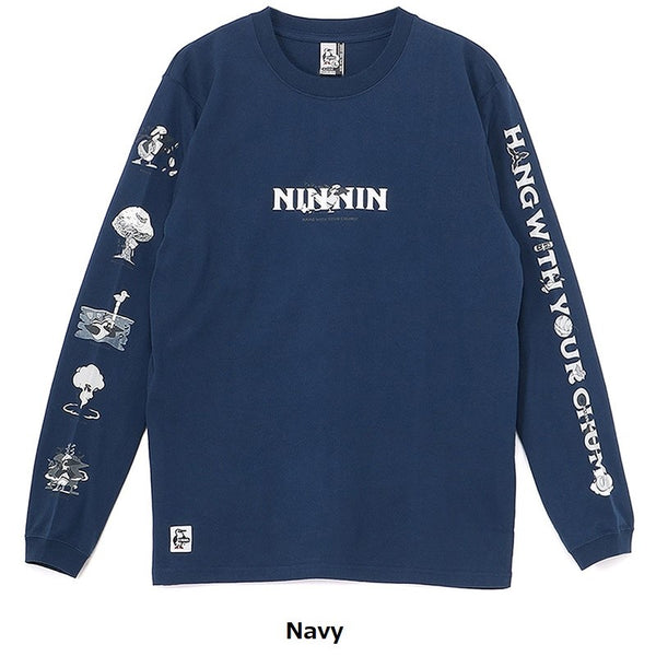 CHUMS ( チャムス ) ザニンジャブラッシュドロングスリーブTシャツ | ロンT | ロングTシャツ | 長袖 | トップス | ウェア | ロングスリーブTシャツ | 忍者 | モチーフ | アウトドア | CH01-2662 | ちゃむす