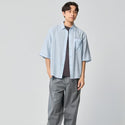 KRIFF MAYER ( クリフメイヤー ) スズシゲ5分袖シャツ | MENS | 2547801 | メンズ | 快適 | 半袖 | 半袖シャツ | 夏服 | アパレル | トップス | 涼しい | シンプル | 刺繍 | オシャレ | くりふめいやー | カジュアル